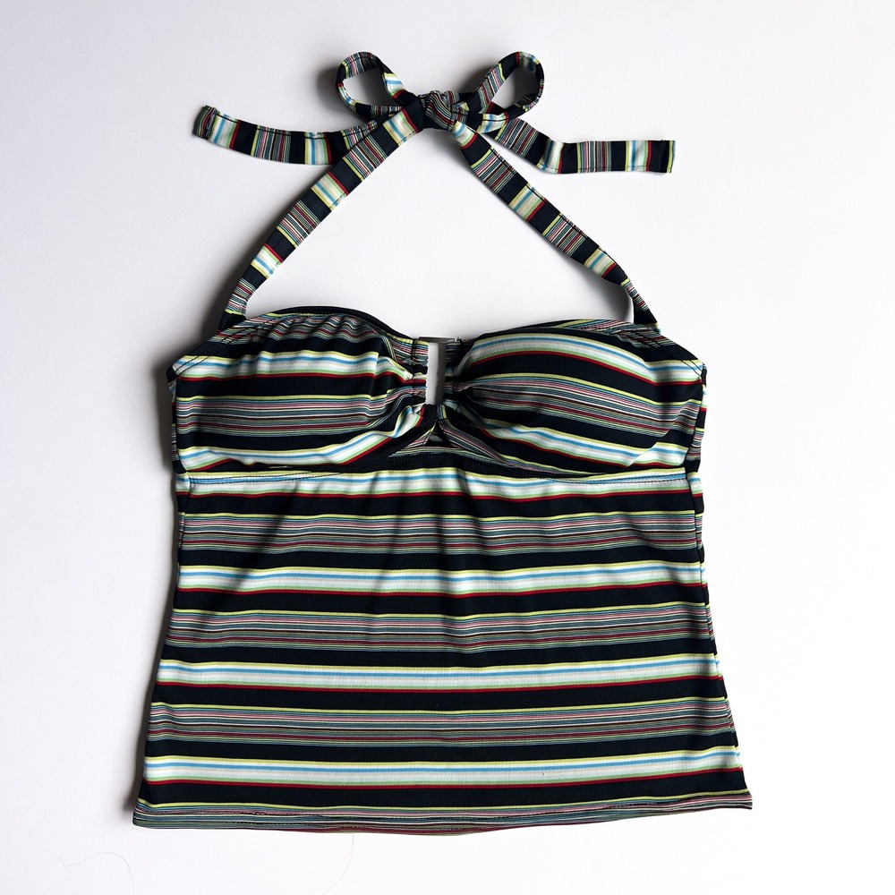 Y2K/90s Vintage Kenneth Cole Reaction Striped Halter Top